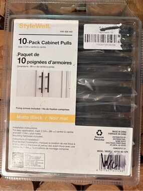 STYLEWE Matte Black Cabinet Pulls - 10-Pack